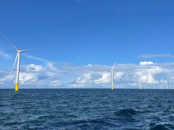 Nu er den sidste vindmølle tilsluttet på Vesterhav Nord. Billedet her er fra Vesterhav Syd. (Foto: Vattenfall)