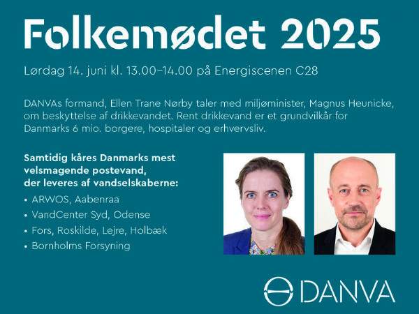 DANVA-formand Ellen Trane Nørby og miljøminister Magnus Heunicke skal på Energiscenen på lørdag på Bornholm og tale om beskyttelse af drikkevandet.
