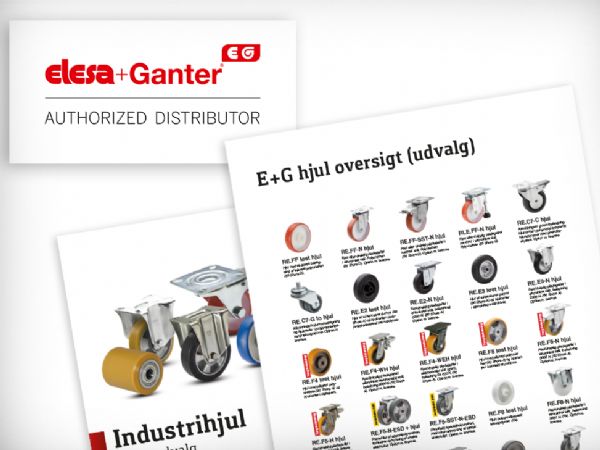 Den aktuelt udsendte oversigtsflyer over Elesa+Ganters industrihjul fra Brd. Klee.
