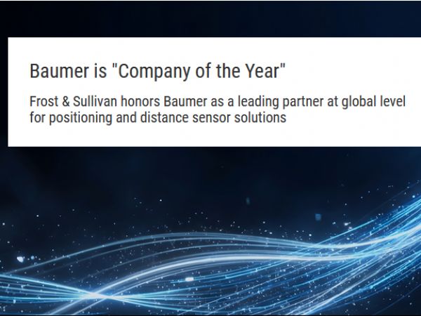 Baumer Group strøg til tops, da Frost & Sullivan kårede  årets globale virksomhed 2026 i kategorien "Positions- og afstandsmåling".